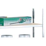 Anbauregal, Weitspannregal WS 2000 mit Spanplatten, 2500 x 2000 x 500 mm (HxBxT), verzinkt, 4 Ebenen, Fachlast 400 kg, Feldlast 1.600 kg
