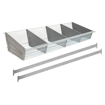 Zusatzebene mit Gitterkörben, WS 2000, 2250 x 400 mm, verzinkt, Fachlast 500 kg