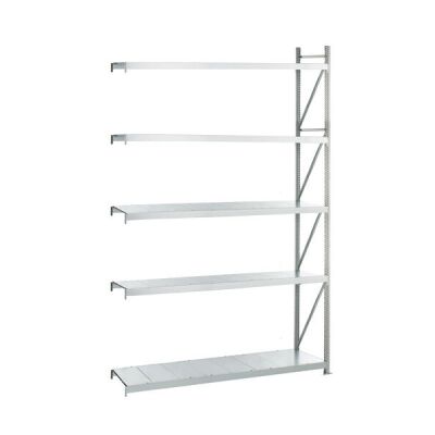 Anbauregal, Weitspannregal WS 3000 ML50 mit Stahlpaneelen, 3000 x 2250 x 500 mm, verzinkt, 5 Ebenen, Fachlast 500 kg, Feldlast 2.500 kg