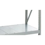 Grundregal, Weitspannregal WS 3000 ML50 mit Stahlpaneelen, 3000 x 2500 x 500 mm, verzinkt, 5 Ebenen, Fachlast 500 kg, Feldlast 2.500 kg
