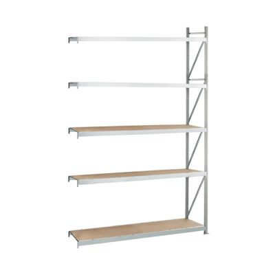 Anbauregal, Weitspannregal WS 3000 ML50 mit Spanplatten, 3000 x 1500 x 500 mm, verzinkt, 5 Ebenen, Fachlast 500 kg, Feldlast 2.500 kg