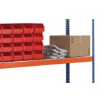 GR, Weitspannregal Z1 mit Stahlpaneelen, 1981 x 2450 x 926 mm, blau/orange/verzinkt, 4 Ebenen, Fachlast 340 kg, Feldlast 3.200 kg