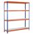 GR, Weitspannregal Z1 mit Stahlpaneelen, 3048 x 2450 x 926 mm, blau/orange/verzinkt, 4 Ebenen, Fachlast 340 kg, Feldlast 2.500 kg
