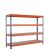 GR, Weitspannregal Z1 mit Spanplatten, 1981 x 2450 x 773 mm, blau/orange/verzinkt, 4 Ebenen, Fachlast 500 kg, Feldlast 3.200 kg