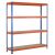 GR, Weitspannregal Z1 mit Spanplatten, 3048 x 2450 x 469 mm, blau/orange/verzinkt, 4 Ebenen, Fachlast 545 kg, Feldlast 2.500 kg