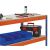 Z1-Packtisch mit Lagerebene, 990 x 1536 x 621 mm, blau/orange