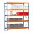 GR, Weitspannregal mit Stahlpaneelen W 100, 3000 x 1785 x 1000 mm, blau/orange/verzinkt, 5 Ebenen, Fachlast 600 kg