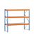 GR, Weitspannregal mit Stahlpaneelen W 100, 2000 x 2140 x 1000 mm, blau/orange/verzinkt, 3 Ebenen, Fachlast 899 kg