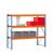 GR, Weitspannregal mit Stahlpaneelen W 100, 2000 x 2140 x 1000 mm, blau/orange/verzinkt, 3 Ebenen, Fachlast 899 kg
