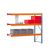 AR, Weitspannregal mit Stahlpaneelen W 100, 2000 x 2140 x 1000 mm, blau/orange/verzinkt, 3 Ebenen, Fachlast 899 kg