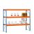 GR, Weitspannregal mit Spanplatten W 100, 2000 x 2140 x 600 mm, blau/orange/verzinkt, 3 Ebenen, Fachlast 950 kg