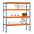 GR, Weitspannregal mit Spanplatten W 100, 2500 x 2500 x 1200 mm, blau/orange/verzinkt, 4 Ebenen, Fachlast 1015 kg