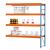 AR, Weitspannregal mit Spanplatten W 100, 2500 x 2500 x 1000 mm, blau/orange/verzinkt, 4 Ebenen, Fachlast 1015 kg