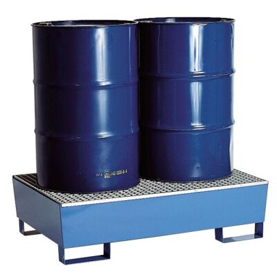 Fasspalette 345 x 1240 x 800 mm (HxBxT), RAL 5010/verzinkt, für 2 Fässer