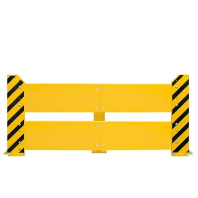 Rammschutzwand für Doppelregale, 800 x (800+200+800) mm (H x B), gelb/schwarz