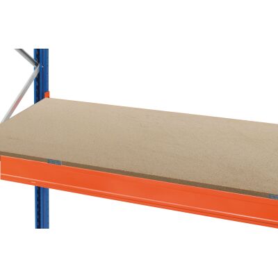 Spanplatten-Ebene für Palettenregal, für Holmtiefe 50 mm, 1.100 x 3.300 x 38 mm, aufgelegt, inkl. Zentrierblechen, Fachlast 1.652 kg/Ebene, roh