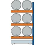 Anbauregal, Fassregal, 2500 x 1350 x 800 mm (HxBxT),...