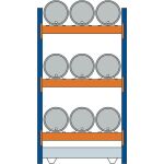 Grundregal, Fassregal, 2500 x 1350 x 800 mm (HxBxT),...