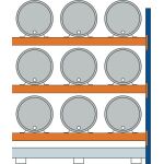 Anbauregal, Fassregal, 2500 x 2225 x 800 mm (HxBxT),...