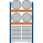 GR, Fassregal, 2500 x 1350 x 800 mm, blau/verzinkt/RAL...