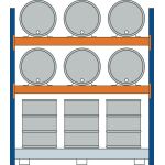 GR, Fassregal, 2500 x 2225 x 800 mm, blau/verzinkt/RAL...