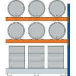 AR, Fassregal, 2500 x 2225 x 800 mm, blau/verzinkt/RAL...