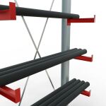 K 3000 Komplettregal, einseitig, 2500 x 1300 x 400 mm, RAL 7001 / RAL 3000, 5 Lagerebenen