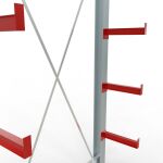 K 3000 Komplettregal, einseitig, 2500 x 1300 x 400 mm, RAL 7001 / RAL 3000, 5 Lagerebenen