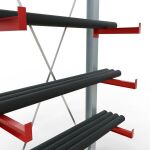 K 3000 Komplettregal, einseitig, 2500 x 1300 x 500 mm, RAL 7001 / RAL 3000, 5 Lagerebenen