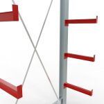 K 3000 Komplettregal, einseitig, 2500 x 1300 x 500 mm, RAL 7001 / RAL 3000, 5 Lagerebenen