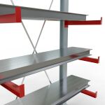 K 3000 Komplettregal, einseitig, 2500 x 1300 x 600 mm, RAL 7001 / RAL 3000, 5 Lagerebenen