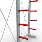 K 3000 Komplettregal, einseitig, 2500 x 2600 x 400 mm, RAL 7001 / RAL 3000, 5 Lagerebenen