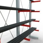 K 3000 Komplettregal, einseitig, 2500 x 2600 x 500 mm, RAL 7001 / RAL 3000, 5 Lagerebenen