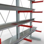 K 3000 Komplettregal, einseitig, 2500 x 2600 x 600 mm, RAL 7001 / RAL 3000, 5 Lagerebenen