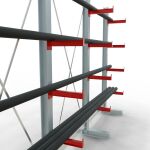 K 3000 Komplettregal, einseitig, 2500 x 3900 x 400 mm, RAL 7001 / RAL 3000, 5 Lagerebenen