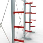 K 3000 Komplettregal, einseitig, 2500 x 3900 x 400 mm, RAL 7001 / RAL 3000, 5 Lagerebenen