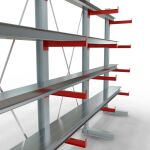 K 3000 Komplettregal, einseitig, 2500 x 3900 x 500 mm, RAL 7001 / RAL 3000, 5 Lagerebenen