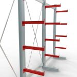 K 3000 Komplettregal, einseitig, 2500 x 3900 x 500 mm, RAL 7001 / RAL 3000, 5 Lagerebenen