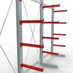 K 3000 Komplettregal, einseitig, 2500 x 3900 x 600 mm, RAL 7001 / RAL 3000, 5 Lagerebenen