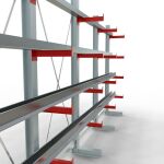 K 3000 Komplettregal, einseitig, 2500 x 5200 x 400 mm, RAL 7001 / RAL 3000, 5 Lagerebenen