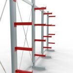 K 3000 Komplettregal, einseitig, 2500 x 5200 x 400 mm, RAL 7001 / RAL 3000, 5 Lagerebenen