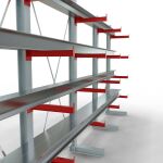 K 3000 Komplettregal, einseitig, 2500 x 5200 x 500 mm, RAL 7001 / RAL 3000, 5 Lagerebenen