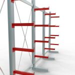 K 3000 Komplettregal, einseitig, 2500 x 5200 x 500 mm, RAL 7001 / RAL 3000, 5 Lagerebenen