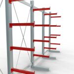 K 3000 Komplettregal, einseitig, 2500 x 5200 x 600 mm, RAL 7001 / RAL 3000, 5 Lagerebenen