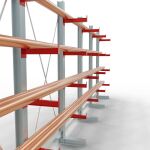 K 3000 Komplettregal, einseitig, 2500 x 6500 x 400 mm, RAL 7001 / RAL 3000, 5 Lagerebenen