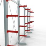 K 3000 Komplettregal, einseitig, 2500 x 6500 x 400 mm, RAL 7001 / RAL 3000, 5 Lagerebenen