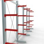 K 3000 Komplettregal, einseitig, 2500 x 6500 x 500 mm, RAL 7001 / RAL 3000, 5 Lagerebenen