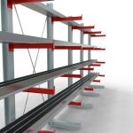 K 3000 Komplettregal, einseitig, 2500 x 6500 x 600 mm, RAL 7001 / RAL 3000, 5 Lagerebenen