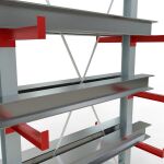 K 3000 Komplettregal, doppelseitig, 2500 x 1300 x 400 mm, RAL 7001 / RAL 3000, 5 Lagerebenen