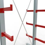 K 3000 Komplettregal, doppelseitig, 2500 x 1300 x 400 mm, RAL 7001 / RAL 3000, 5 Lagerebenen